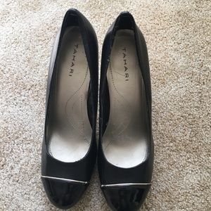 Tahari Heels Women’s Laurie Black Leather 4”